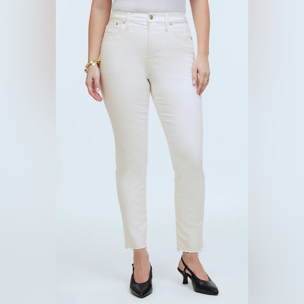 Madewell The Perfect Vintage Jean Size 26 High Rise Tapered Leg White Mom Jean